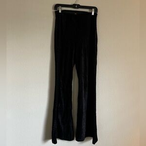 FREE PEOPLE Penny Pull-On Velvet Flared Pants black size medium boho flowy